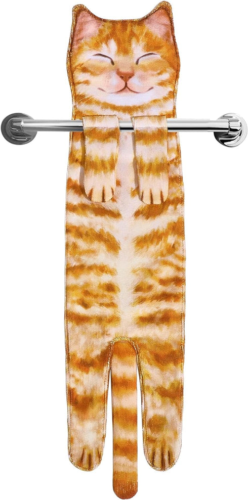 Cat Funny Hand Towels for Bathroom Kitchen